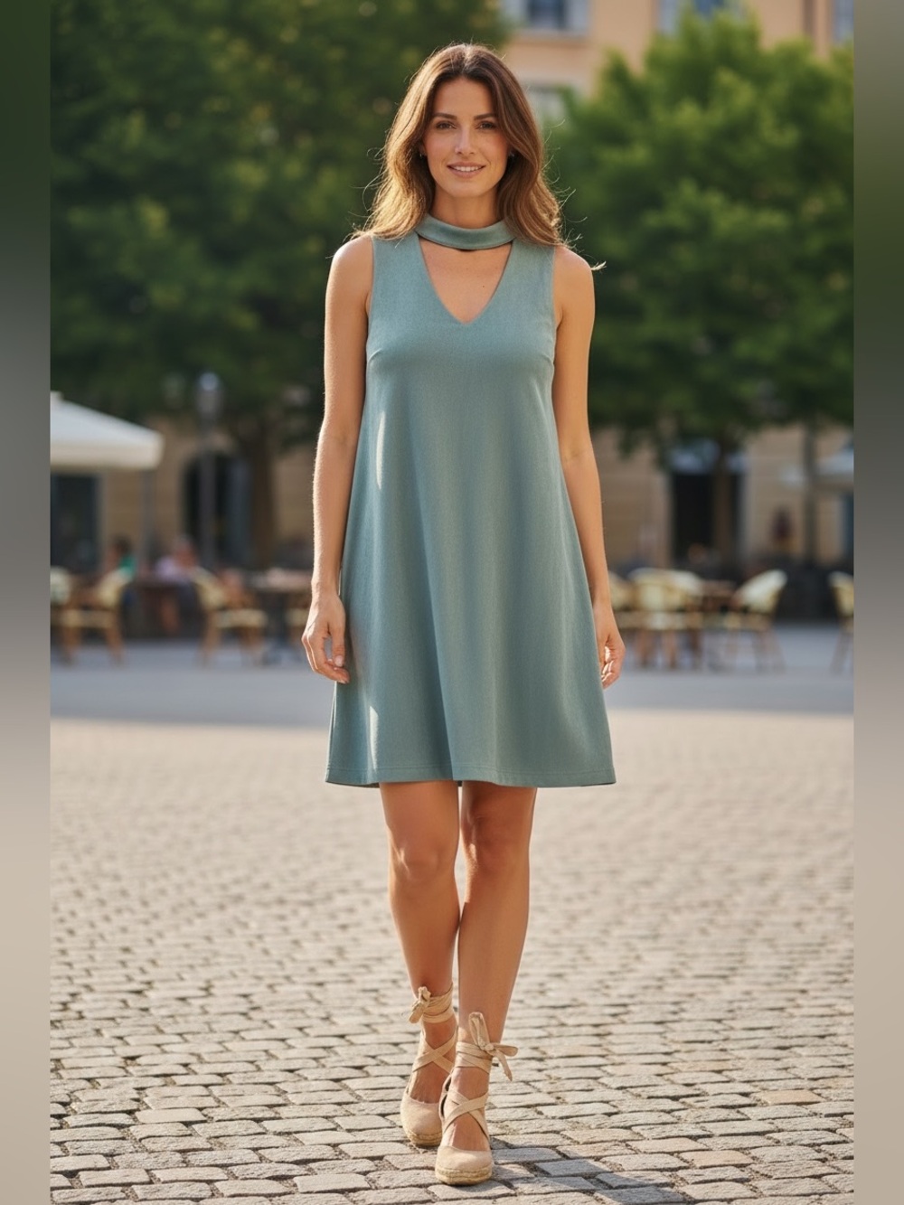 Wishlist Faux Suede Choker Neck Dress – Size Large – NWT
